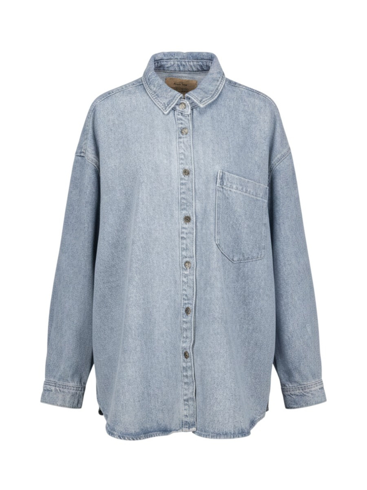 Blauwe jeansbloes in oversized fit Joy American Vintage