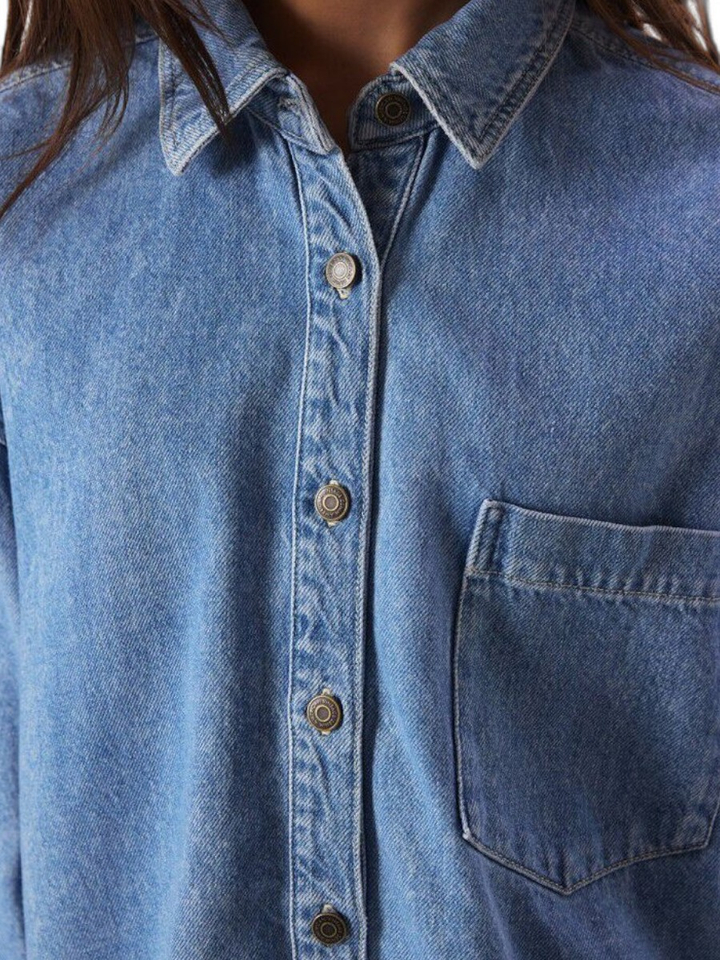 Blauwe jeansbloes in oversized fit Joy American Vintage 