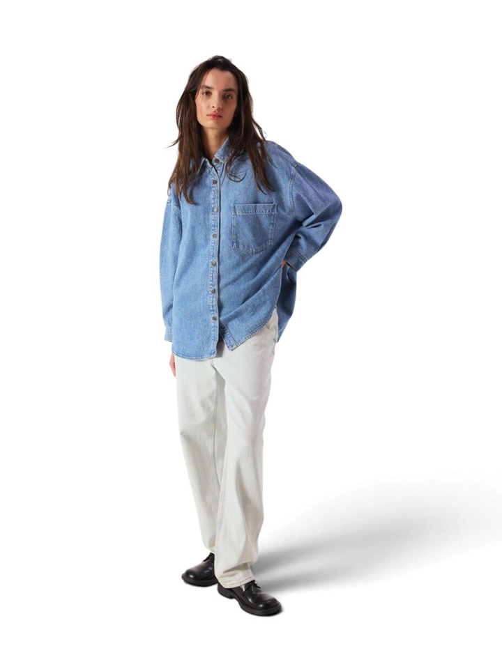 Blauwe jeansbloes in oversized fit Joy American Vintage 