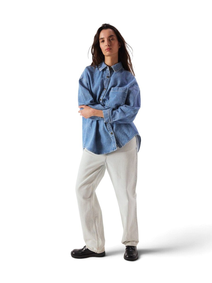 Blauwe jeansbloes in oversized fit Joy American Vintage 