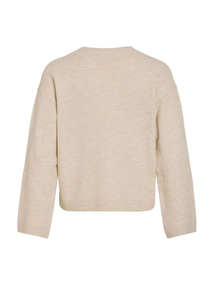 Beige trui met V-hals Viliga Vila 