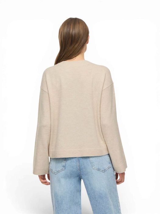 Beige trui met V-hals Viliga Vila