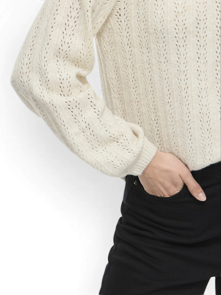 Beige pull met detail Viliga Vila 
