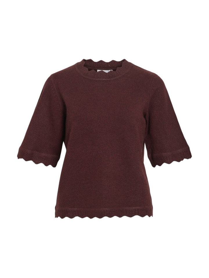Bordeaux kleurige trui met detail Vinikolina Vila 