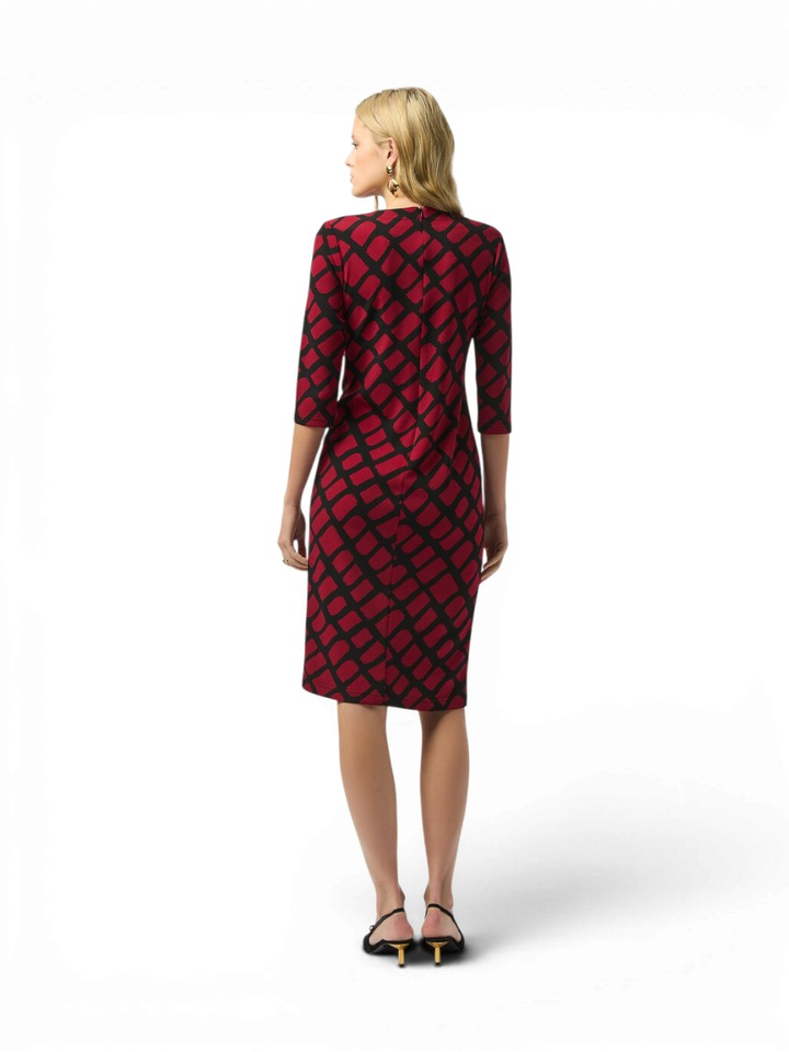 Bordeaux jurk met zwarte print Joseph Ribkoff 