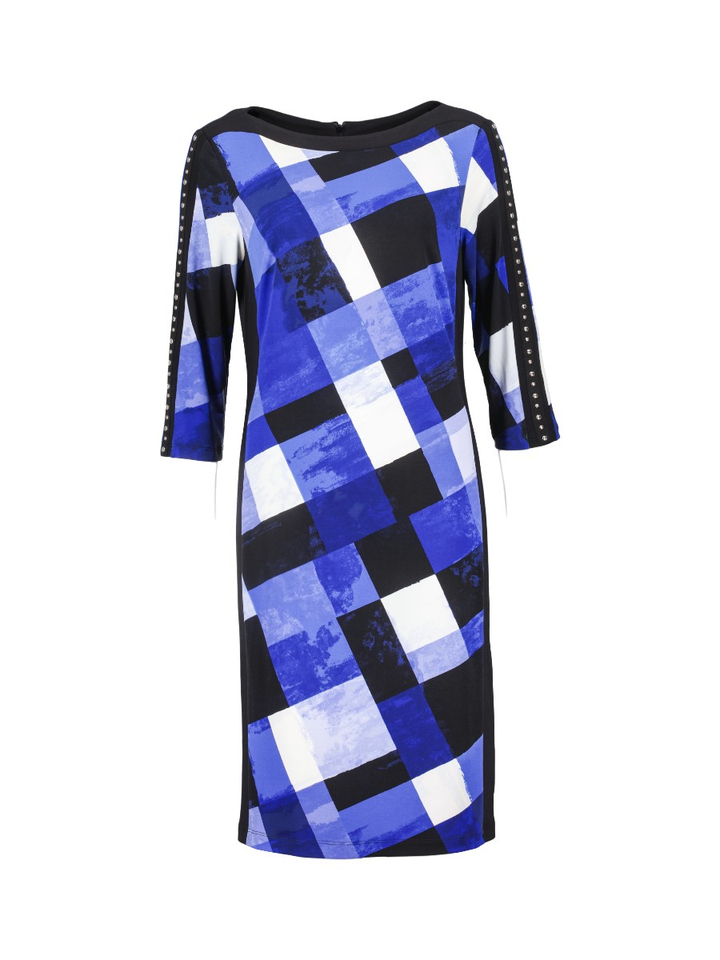 Blauwe jurk met print Joseph Ribkoff 