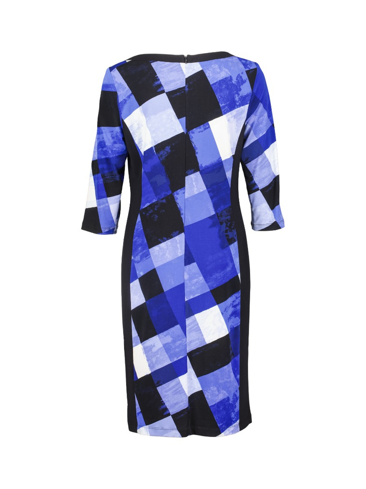 Blauwe jurk met print Joseph Ribkoff 
