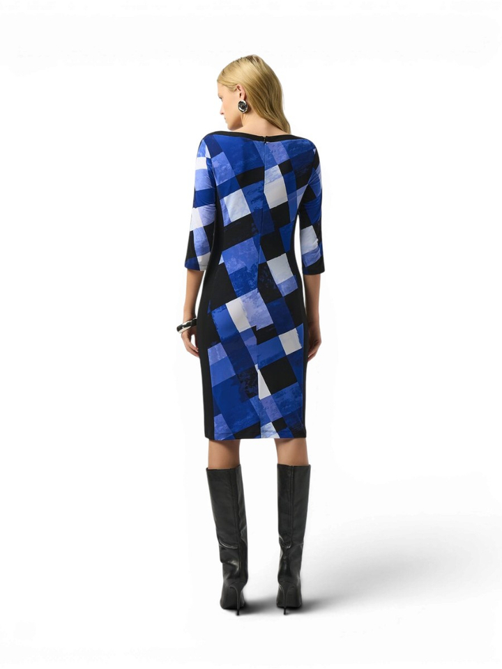 Blauwe jurk met print Joseph Ribkoff 