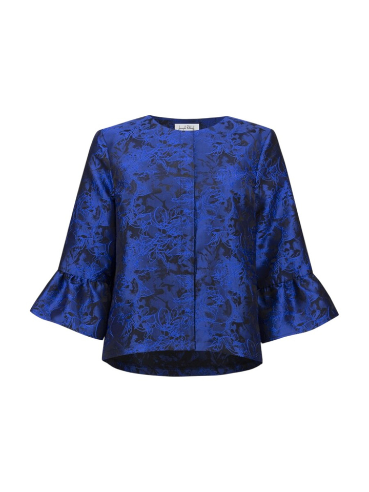 Blauwe geklede jas met print Joseph Ribkoff