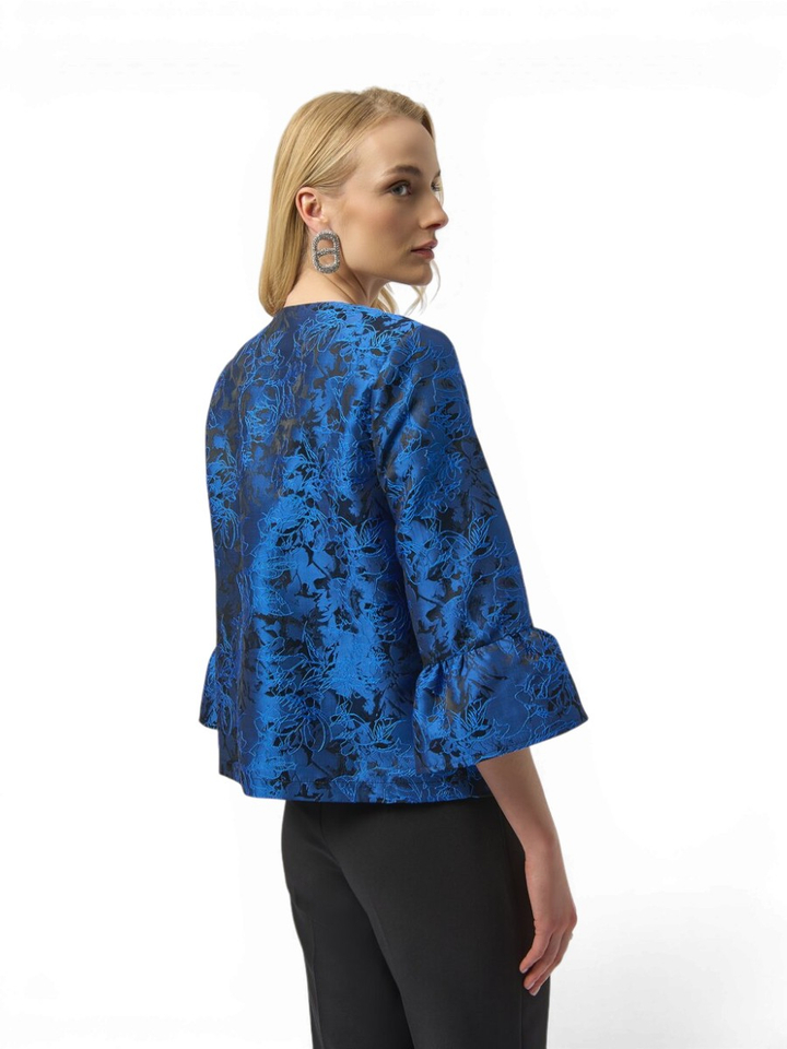 Blauwe geklede jas met print Joseph Ribkoff