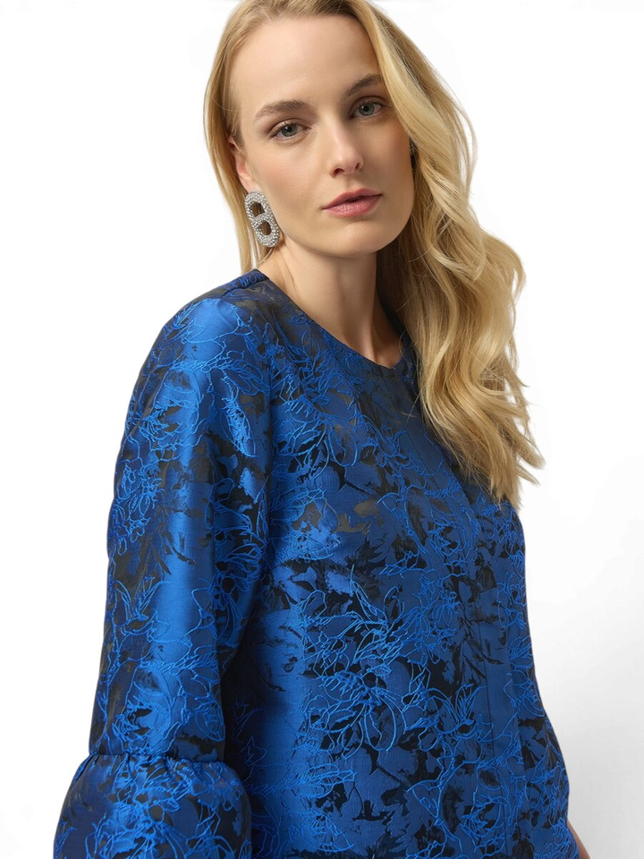 Blauwe geklede jas met print Joseph Ribkoff
