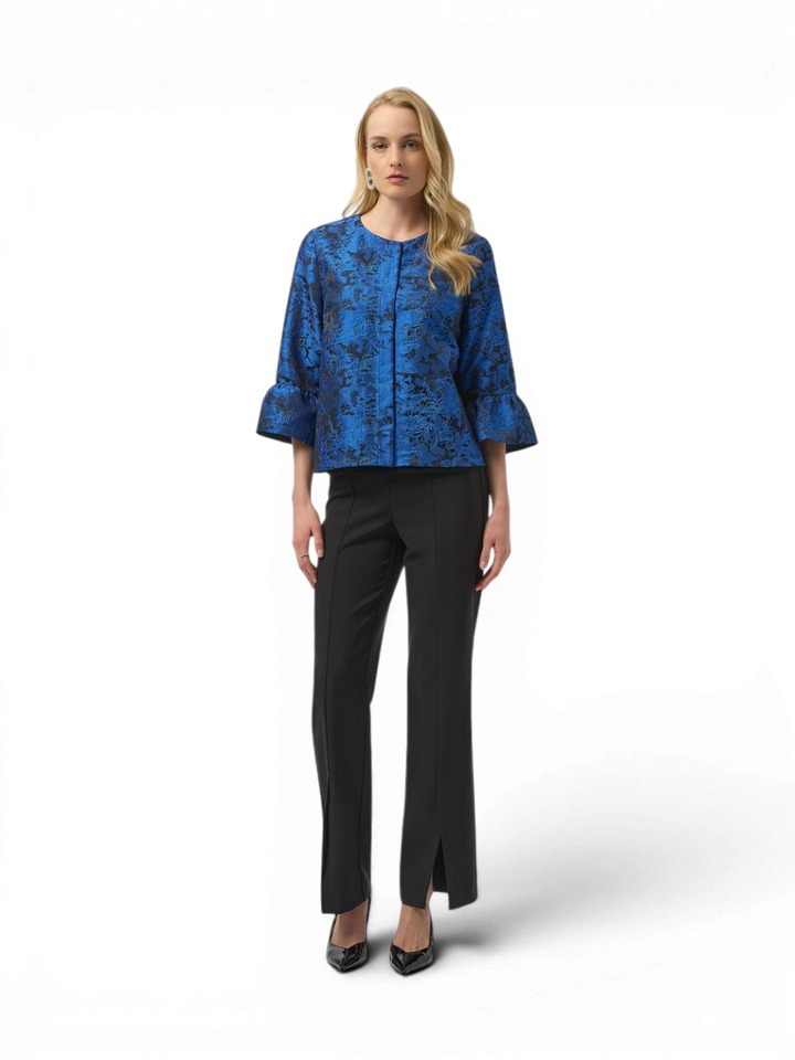 Blauwe geklede jas met print Joseph Ribkoff
