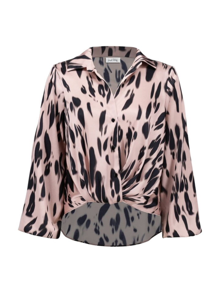 Roze bloes met zwarte print Joseph Ribkoff