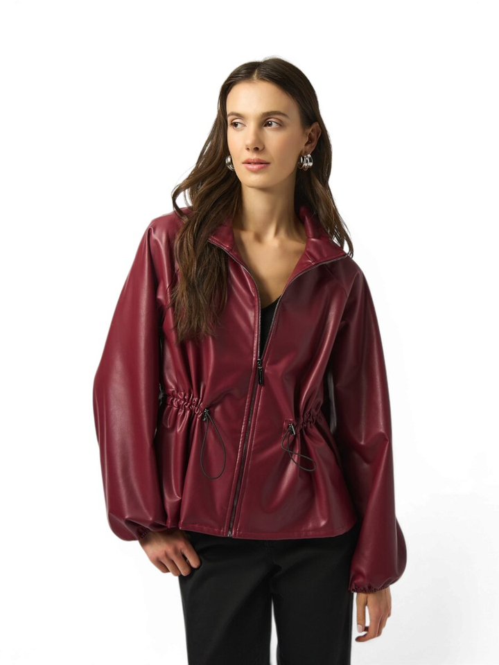 Bordeaux jas in lederlook Joseph Ribkoff