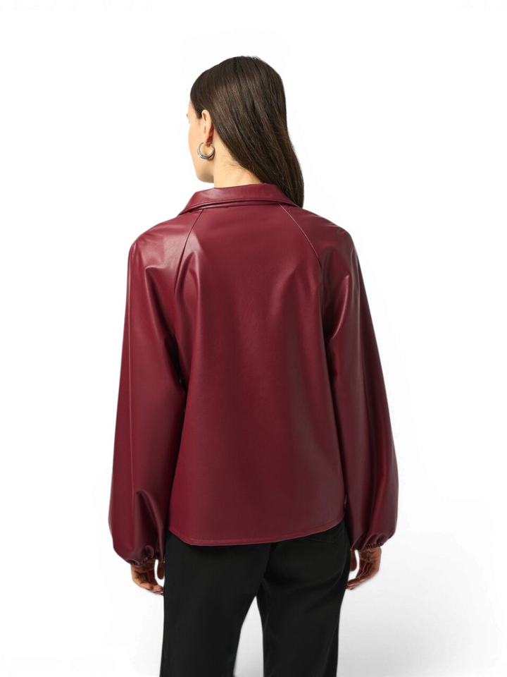 Bordeaux jas in lederlook Joseph Ribkoff