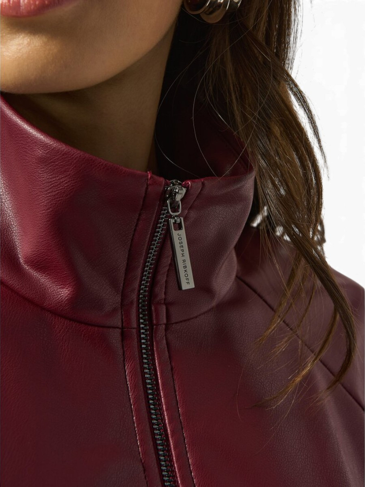 Bordeaux jas in lederlook Joseph Ribkoff