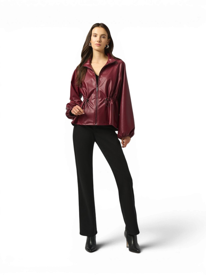Bordeaux jas in lederlook Joseph Ribkoff