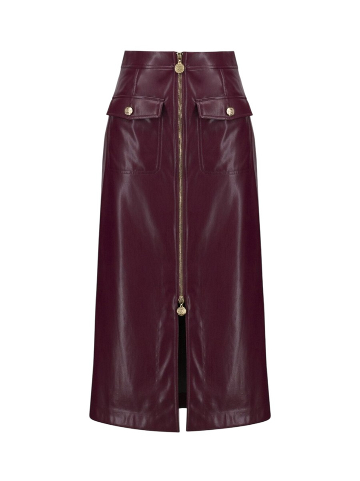 Bordeaux rok in lederlook Joseph Ribkoff