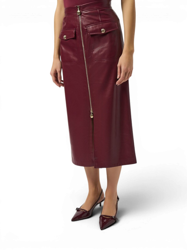 Bordeaux rok in lederlook Joseph Ribkoff