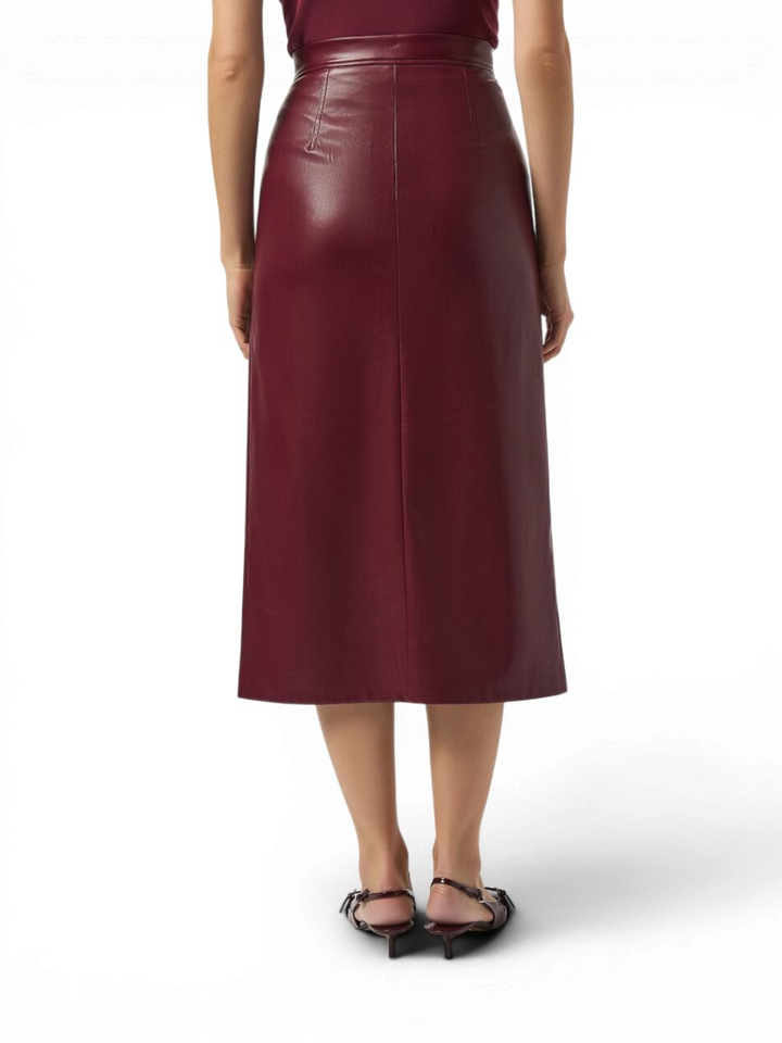 Bordeaux rok in lederlook Joseph Ribkoff