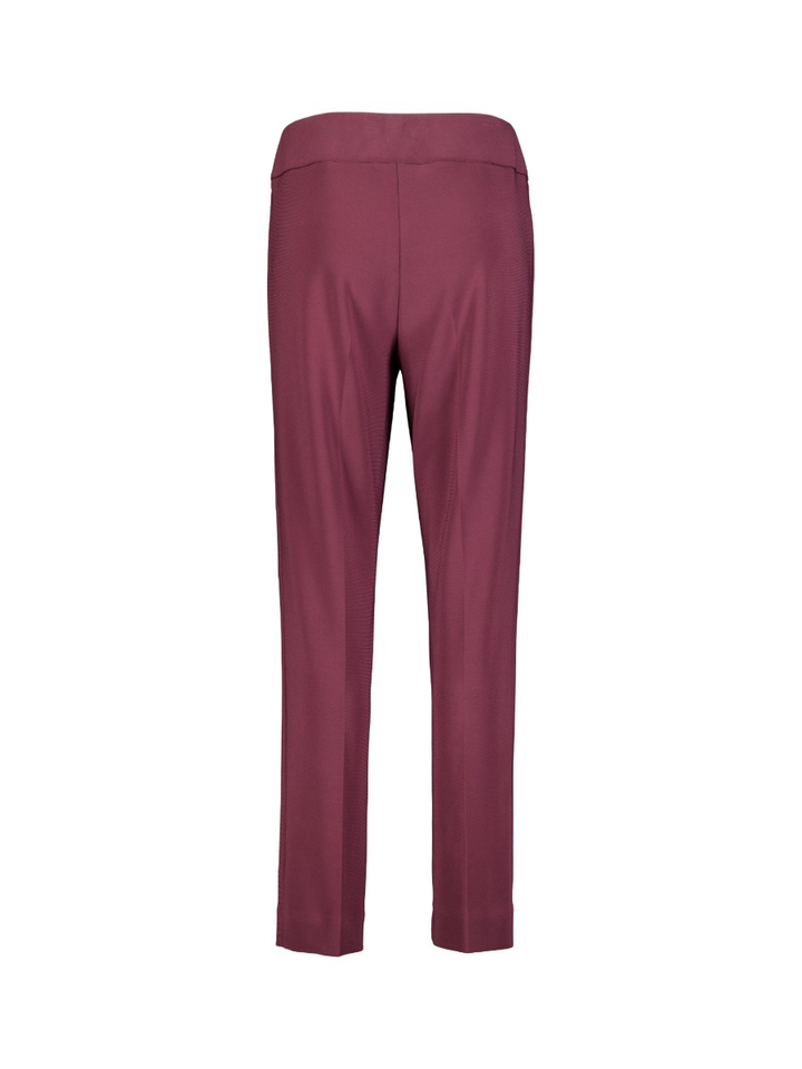 Bordeaux kleurige broek met elastiek 
