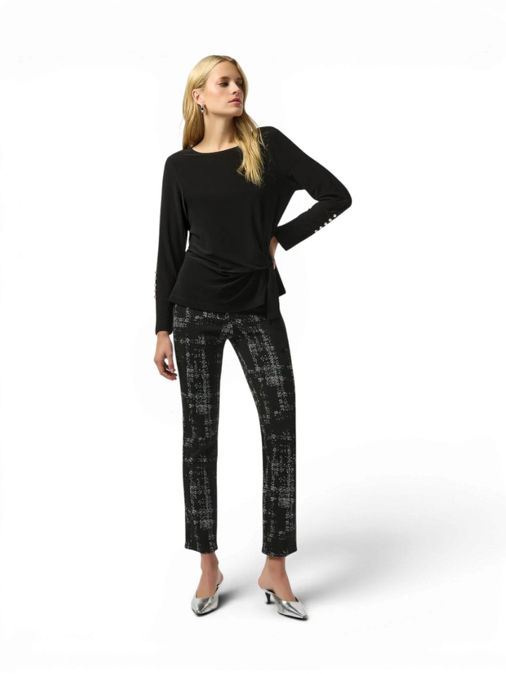 Zwarte broek met wit detail Joseph Ribkoff 