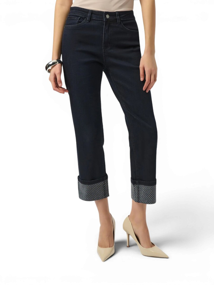 Donkerblauwe jeansbroek met glitterdetail Joseph Ribkoff 