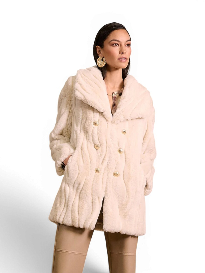 Beige jas in imitatiebond Joseph Ribkoff