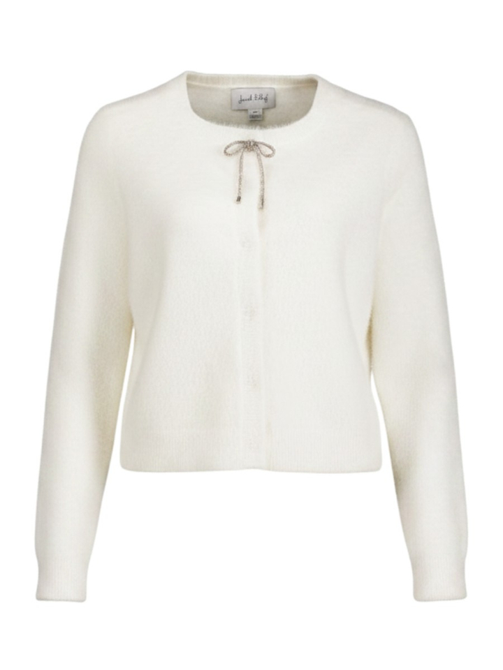 Witte fluffy cardigan met strikdetail Josepjh Ribkoff