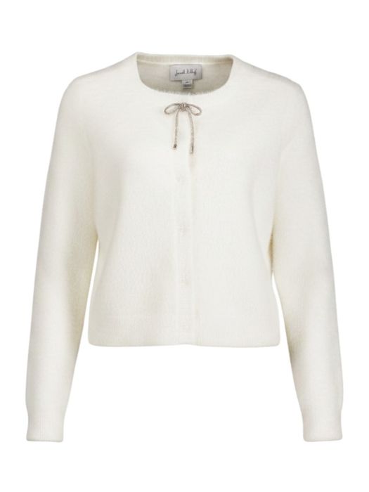 Witte fluffy cardigan met strikdetail Josepjh Ribkoff