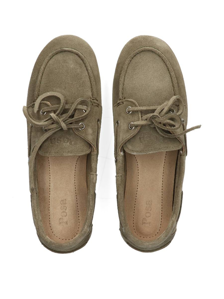 Kaki groene boat loafers Posa 