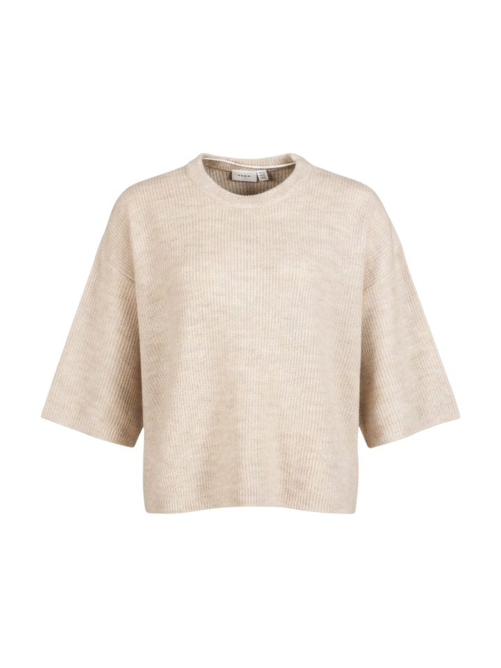 Beige trui met korte mouwen Vila