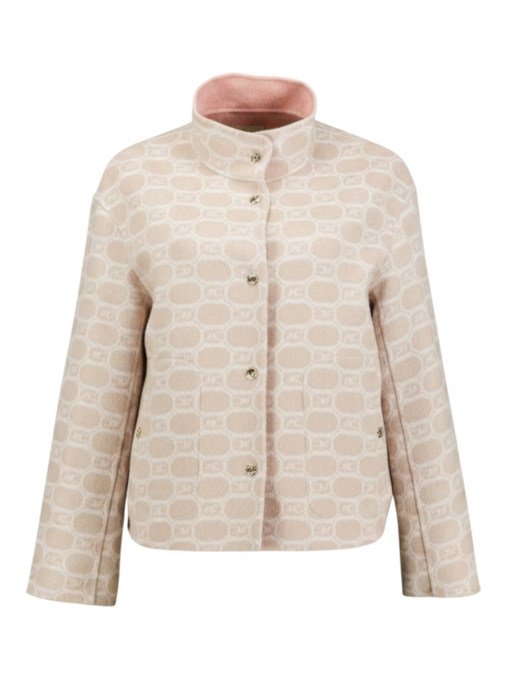 Beige jas met vol in print Marccain 