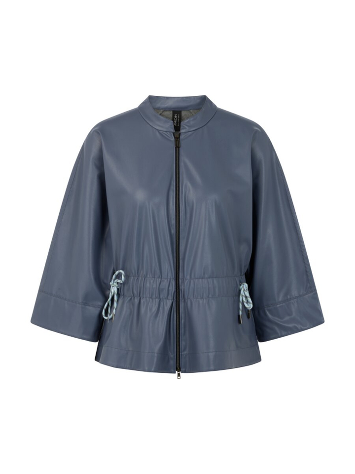 Blauwe vest in leder look Marccain