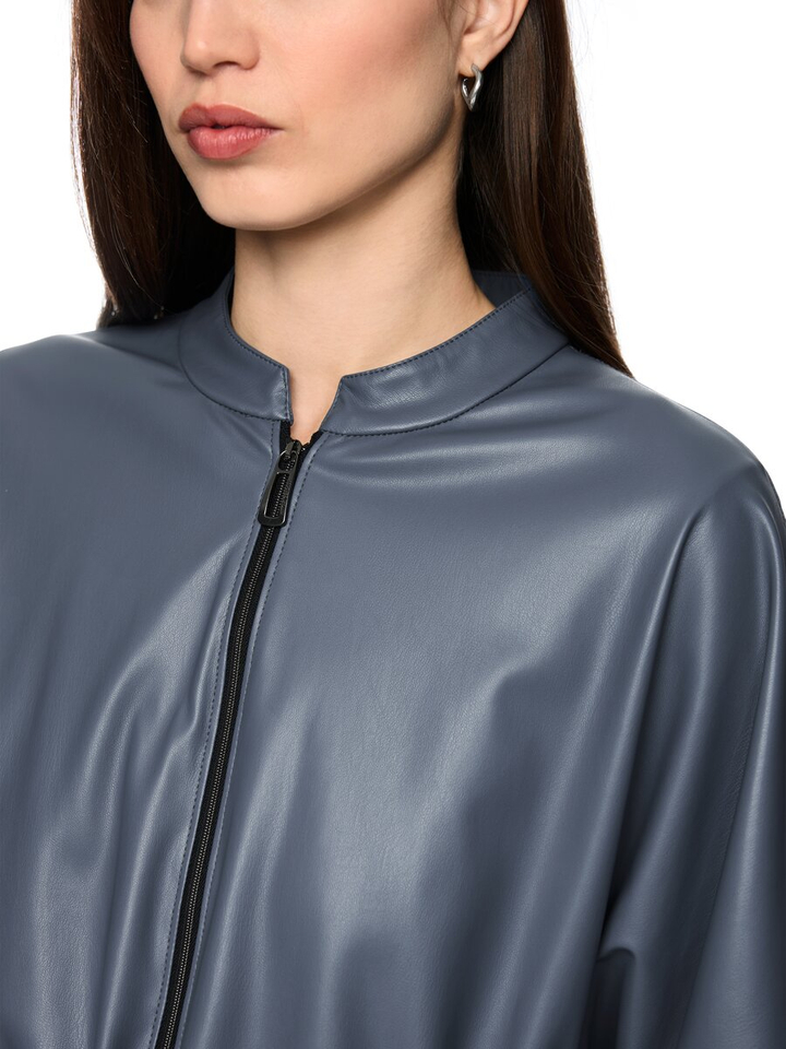Blauwe vest in leder look Marccain