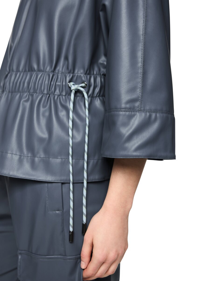 Blauwe vest in leder look Marccain