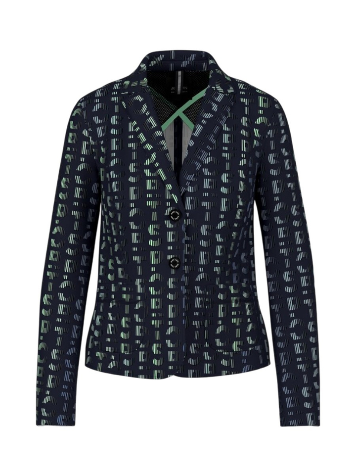 Blauwe blazer met print Marccain