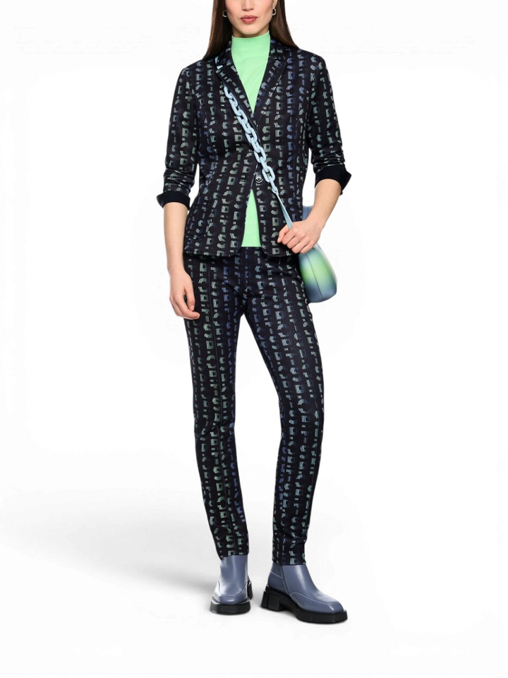 Blauwe blazer met print Marccain
