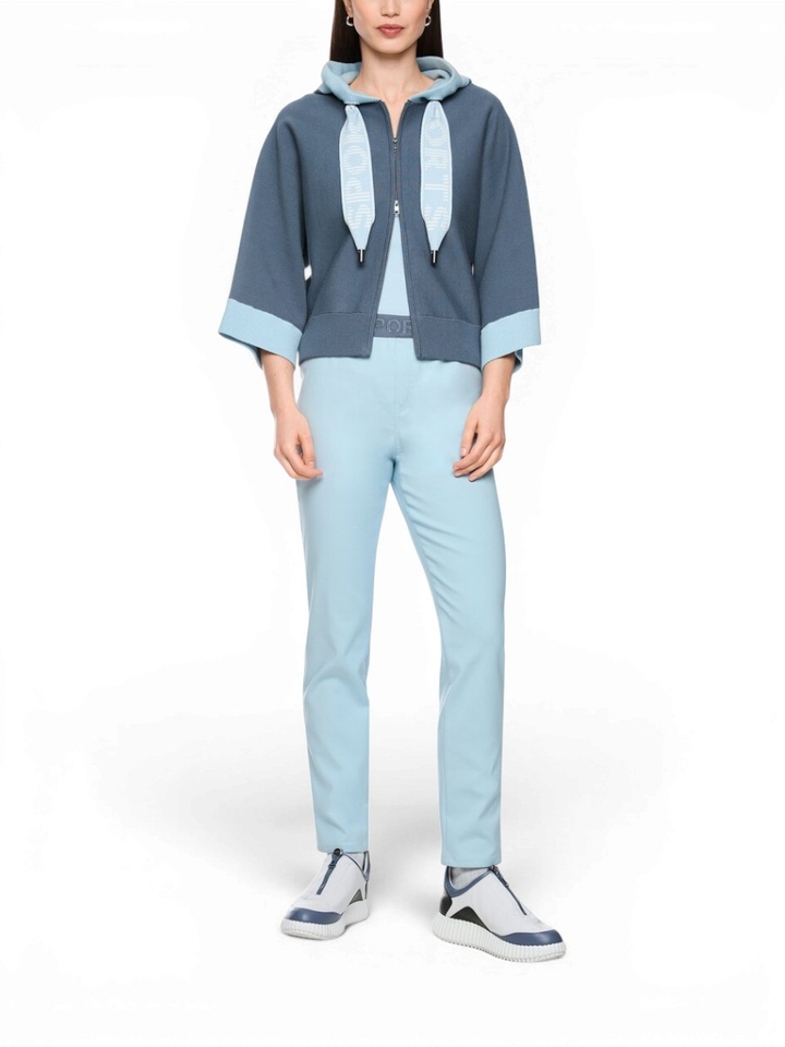 Blauwe cardigan met rits en kap Marccain Sport