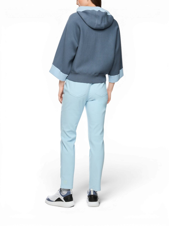 Blauwe cardigan met rits en kap Marccain Sport