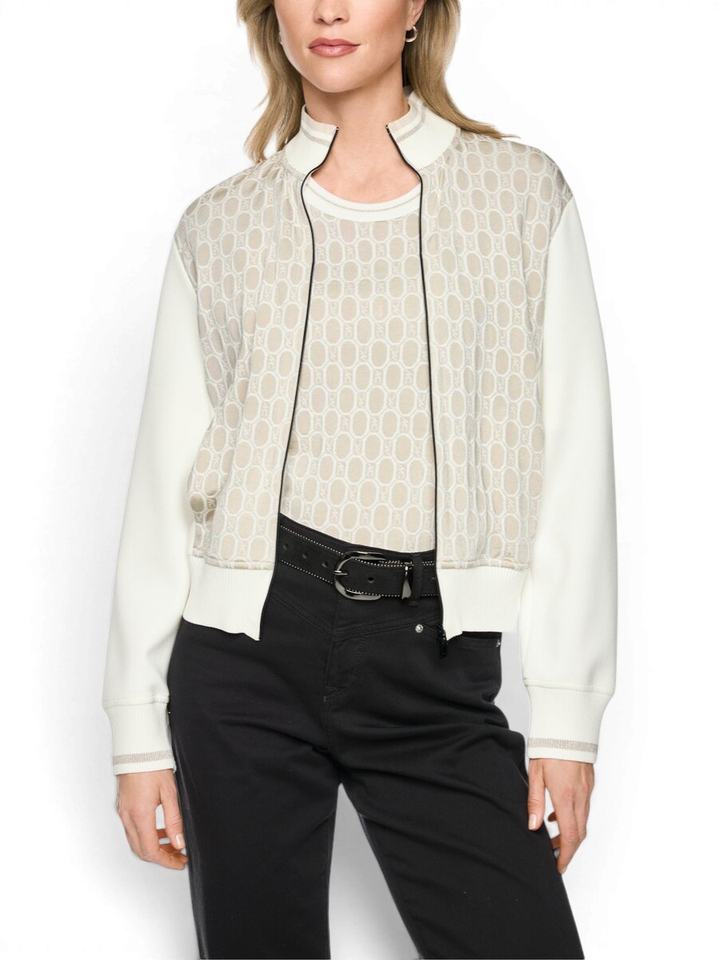 Beige gilet met motief en rits Marccain Sport