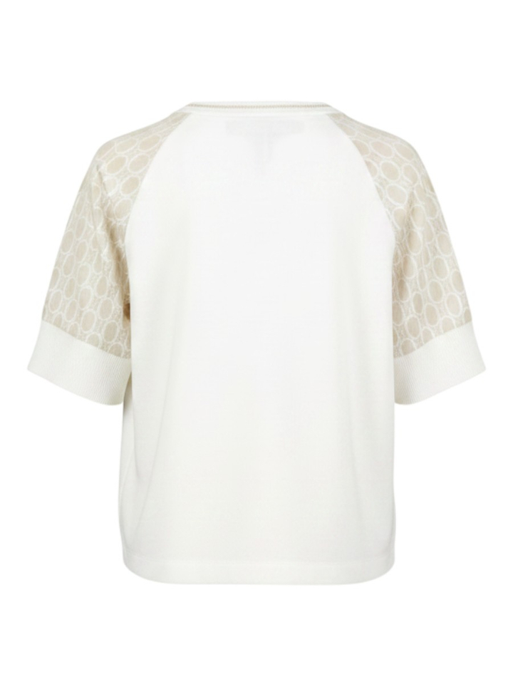 Beige pull met motief en korte mouwen Marccain Sport