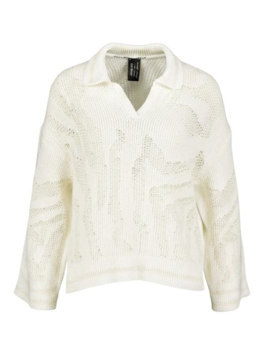 Beige trui met v-hals en driekwart mouwen Marccain Sport