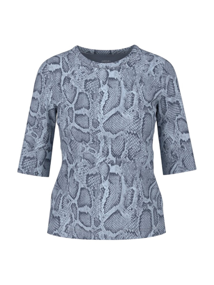 Blauwe shirt met dierenprint Marccain