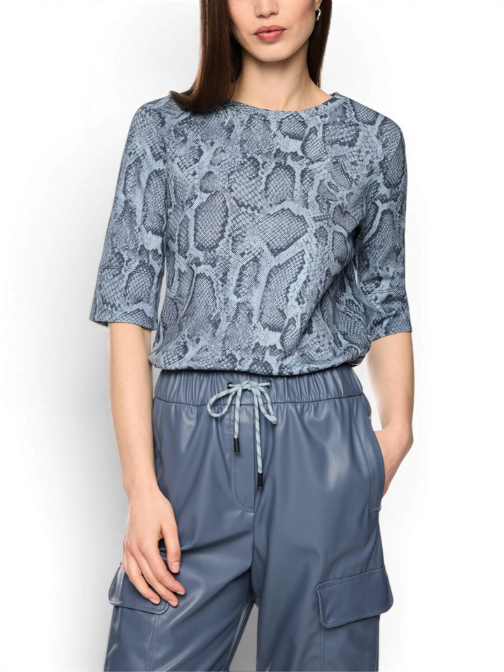 Blauwe shirt met dierenprint Marccain