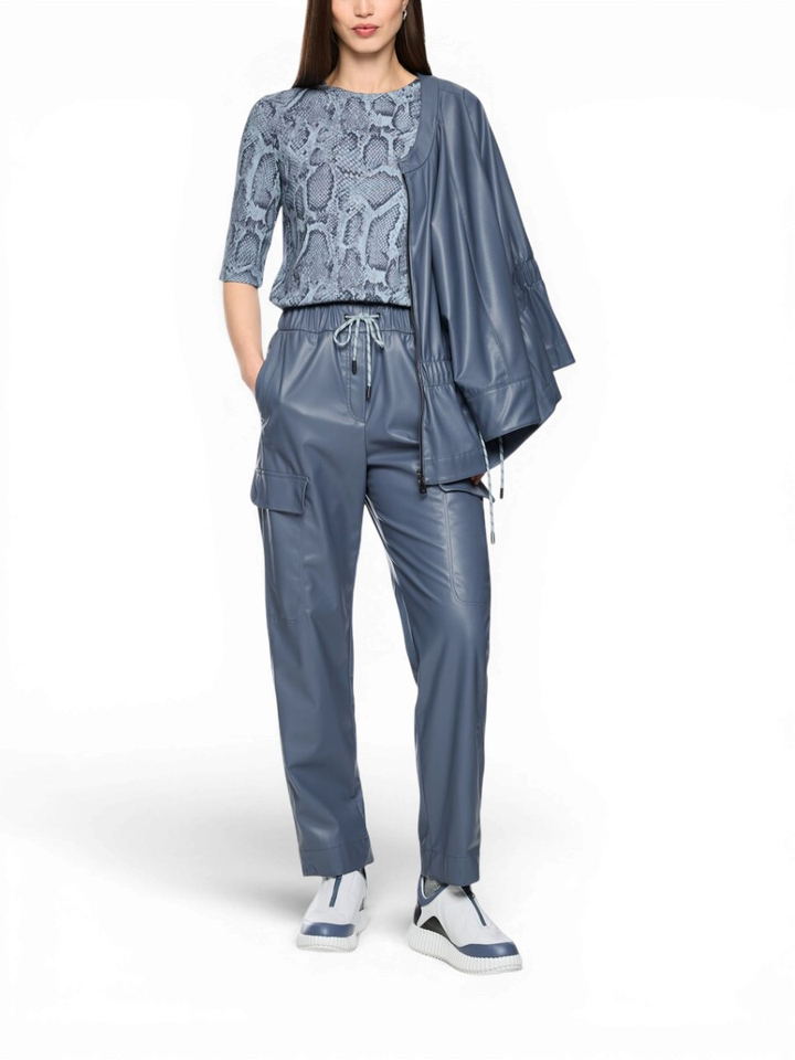 Blauwe shirt met dierenprint Marccain