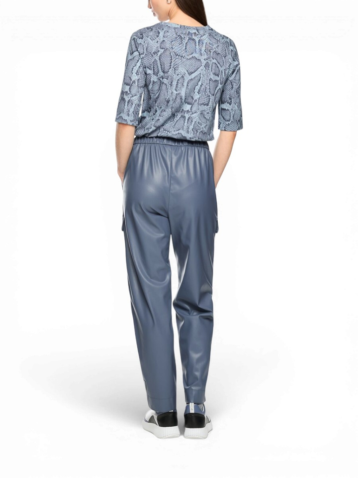Blauwe shirt met dierenprint Marccain