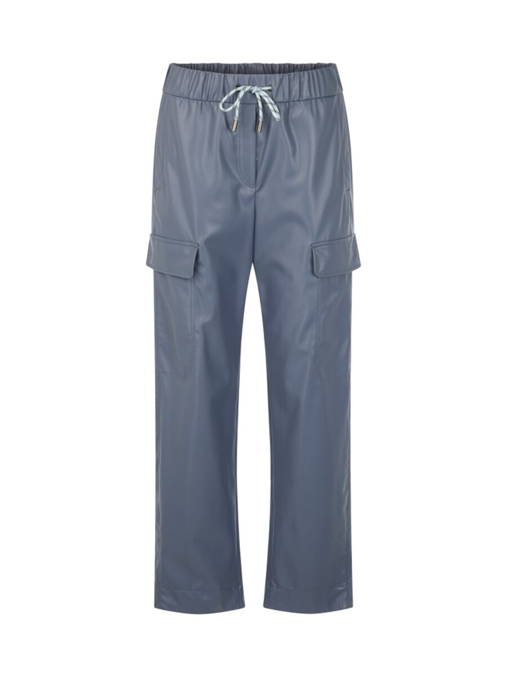 Blauwe broek in leder look Marccain 