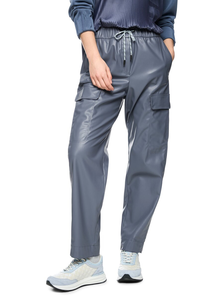 Blauwe broek in leder look Marccain 