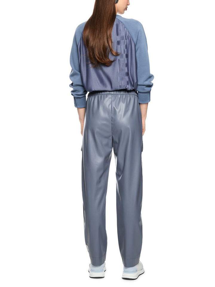 Blauwe broek in leder look Marccain 
